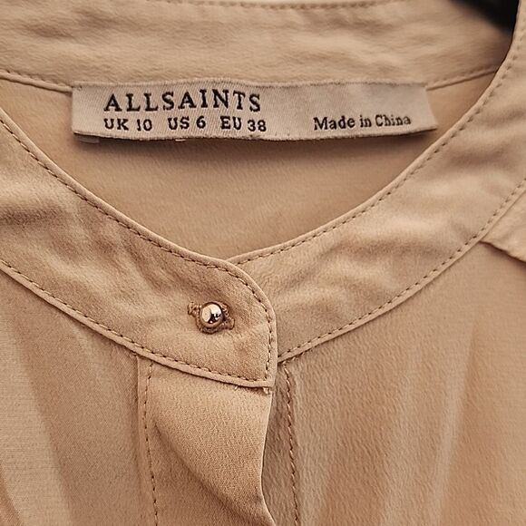 ALLSAINTS Blouse Women Size 6 Soft Utilitarian Relaxed Fit Casual Business Women - Picture 5 of 10